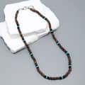 Brown/Black Coconut+Turquoise Stone
