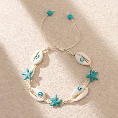 Summer Beach Holiday Puka Shell Jewelry Handmade Turquoise Sea Turtles Starfish Cross Choker Necklace Men detail 6