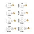Fashion Pearl Stud Earrings Set 3-6mm White Freshwater Pearl Earrings 925 Silver 1