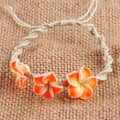 Orange-3 Frangipani Bracelet