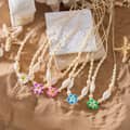Trendy Handmade Puka Shell Cowries Woven Choker Hawaii Summer Holiday Gifts Jewelry Cute Plumeria Frangipani Flower Necklace 1