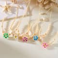 Trendy Handmade Puka Shell Cowries Woven Choker Hawaii Summer Holiday Gifts Jewelry Cute Plumeria Frangipani Flower Necklace 2