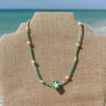 Handmade Miyuki Beaded Choker With Plumeria Frangipani Flower Pearl Beads Necklace 1