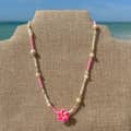Handmade Miyuki Beaded Choker With Plumeria Frangipani Flower Pearl Beads Necklace 4