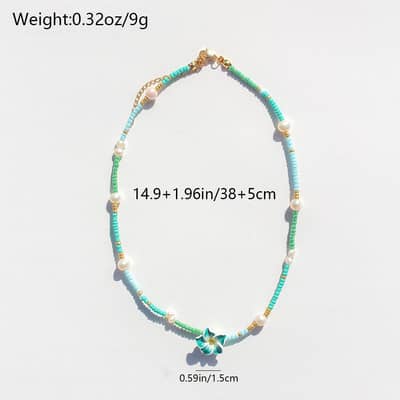 Handmade Miyuki Beaded Choker With Plumeria Frangipani Flower Pearl Beads Necklace detail 6