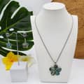 Luxury Gold Shell Drop Earring & Natural Abalone Shell Plumeria Frangipani Pendant Necklace Set 5