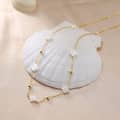 Four Leaf Clover Natural Shell Pearl Necklace, 14K Gold Plated 925 Sterling Silver 1