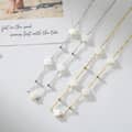 Four Leaf Clover Natural Shell Pearl Necklace, 14K Gold Plated 925 Sterling Silver 2