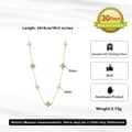 White Natural Shell Pearl Lucky Four Leaf Clover Necklace, 925 Sterling Silver & 14K Gold Plated 5