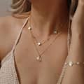 Double Sided Four Leaf Clover Pearl Chain Necklace, 14K Gold Plated 925 Sterling Silver 3