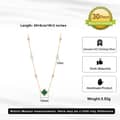 Four Leaf Clover Shell Pearl Pendant Necklace with Green Malachite, 14K Gold Plated 925 Silver 5