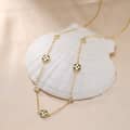 Black Shell Pearl Four Leaf Clover Collarbone Chain Necklace, 925 Sterling Silver 1