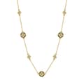 Luxury Four Leaf Clover Charm Necklace with CZ Zircon & Black Shell Pearl 1
