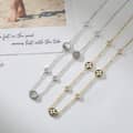 Luxury Four Leaf Clover Charm Necklace with CZ Zircon & Black Shell Pearl 4