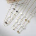 Classic Lucky Four Leaf Clover Pearl Necklace, 925 Sterling Silver 1