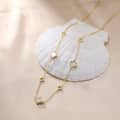 Classic Lucky Four Leaf Clover Pearl Necklace, 925 Sterling Silver 2