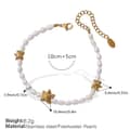 Stainless Steel Tarnish Free Pearl Bracelet Necklace Set 18K Gold Plated Ocean Series Starfish Pendant 6