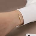 Minimalist Three Freshwater Pearls 14K Gold Plated Adjustable Bracelet, 925 Sterling Silver 3