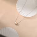 Baroque Mabe Pearl & Zirconia Necklace, 925 Sterling Silver & 14K Gold Plated, 7-8mm 3