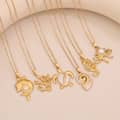 Waterproof 18K Gold Plated Ocean Collection Stainless Steel Necklace Fashion Sea Turtles Dolphin Conch Pearl Necklace 2