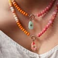 Bohemian Mix Colors Summer Beach Charm Beaded Natural Stone Pendant Necklace 2
