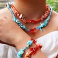 Summer Beach Ocean Style Lobster Necklace Handmade Bead Bracelet Colored Glass Shell 4