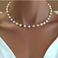 Design Beaded Necklace Colored Zircon Freshwater Pearl Clavicle Chain 1