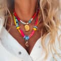 Double Layer Bead Handmade Necklace Ocean Series Fruit Themed Multi Charms Woven Ribbon 2
