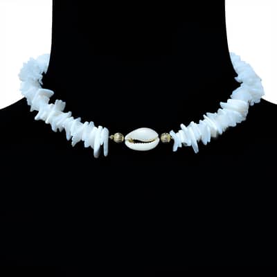 Trendy Handmade Natural Irregular Puka Shell Chips Choker Sweet Hawaiian Beach Seashell Conch Rasta Necklaces Men detail 2