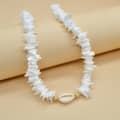 Trendy Handmade Natural Irregular Puka Shell Chips Choker Sweet Hawaiian Beach Seashell Conch Rasta Necklaces Men 4