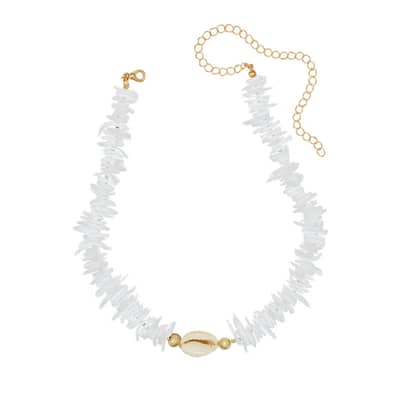 Trendy Handmade Natural Irregular Puka Shell Chips Choker Sweet Hawaiian Beach Seashell Conch Rasta Necklaces Men detail 6