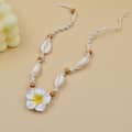 Natural Sea Shell Cowrie Woven Choker with Hawaii Beach Plumeria Flower and Wood Beads, Braided Statement Necklace 6
