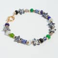 Summer Beaded Necklace Beach Cat Eye Stone Natural Crushed Stone 1