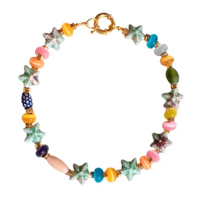 Summer Beaded Necklace Beach Cat Eye Stone Natural Crushed Stone detail 5