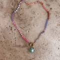 Summer Beach Natural Stone Colored Necklace Stainless Steel Ceramic Bead Dopamine Pendant 3