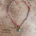 Summer Beach Natural Stone Colored Necklace Stainless Steel Ceramic Bead Dopamine Pendant 5