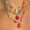 Summer Ethnic Style Handmade Bead Necklace Bohemian Handwoven Ceramic Flower 1