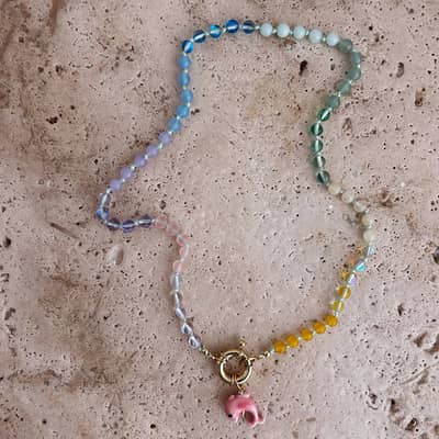 Boho Stone Beaded Summer Beach Multi Color Choker Gemstone Natural Stone detail 4