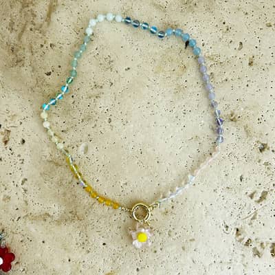 Boho Stone Beaded Summer Beach Multi Color Choker Gemstone Natural Stone detail 5
