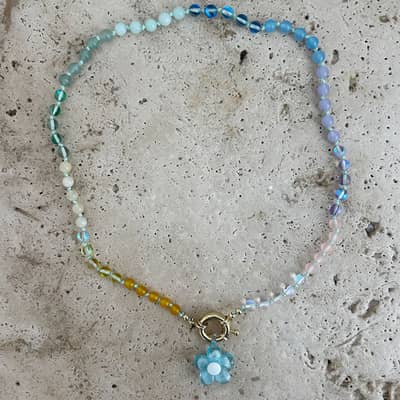 Boho Stone Beaded Summer Beach Multi Color Choker Gemstone Natural Stone detail 6