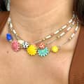 Summer Boho Ocean Glass Seed Beaded Necklace Beach Sun Conch Seashell Choker 1