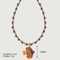 Summer Vacation Bohemian Style Charm Blue Glass Fish Seahorse Pendant Beaded Choker 6