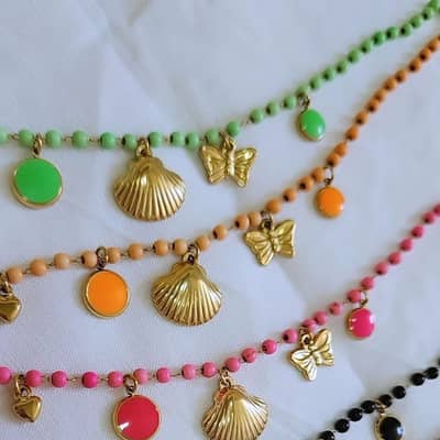 Beach Style Stainless Steel Non Tarnish Collarbone Chain Pendant Charm Necklace detail 2