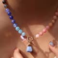Bohemian Style Beaded Necklaces Rainbow-Colored Natural Stone Adjustable 3