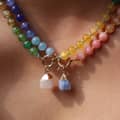 Bohemian Style Beaded Necklaces Rainbow-Colored Natural Stone Adjustable 4