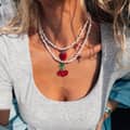 Summer Stainless Steel Pearl Pendant Beaded Fruit Strawberry Cherry Charm 2