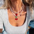 Summer Stainless Steel Pearl Pendant Beaded Fruit Strawberry Cherry Charm 3