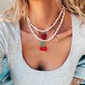 Summer Stainless Steel Pearl Pendant Beaded Fruit Strawberry Cherry Charm 4
