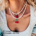 Summer Stainless Steel Pearl Pendant Beaded Fruit Strawberry Cherry Charm 6