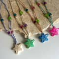 Summer Beach Bead Necklace Stainless Steel Glass Shell Starfish Exaggerated Pendant 1